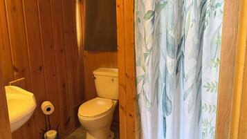 Shower, soap, toilet paper