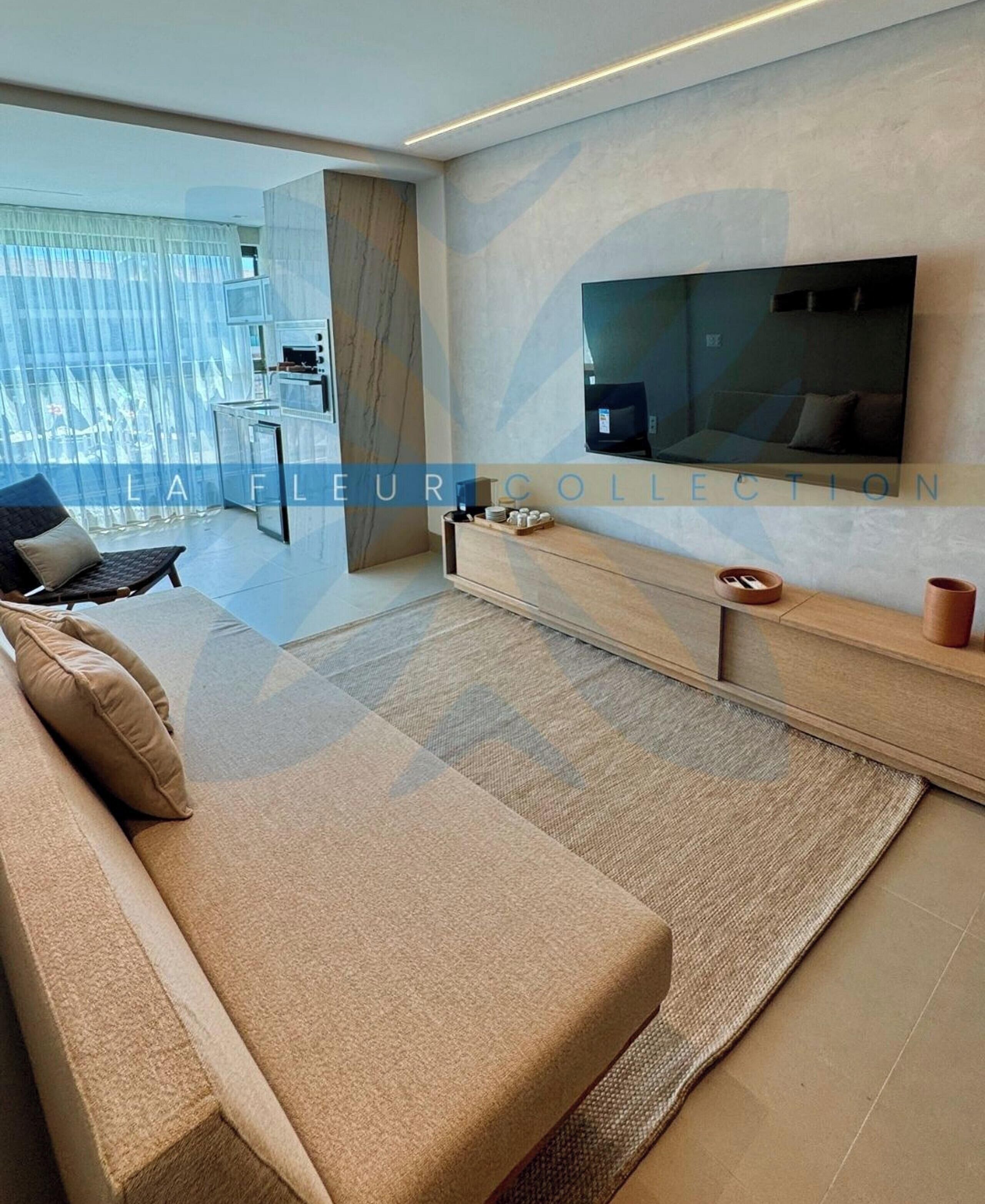 Luxury Apartment | Living area | 49-inch Smart TV with digital channels