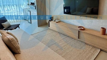 Luxury Apartment | Living area | 49-inch Smart TV with digital channels