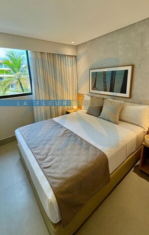 Apartamento de lujo | Ropa de cama de alta calidad, colchones con acolchado adicional, minibar