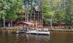 Exterior - Lakefront home with private dock, two decks, kayaks, & AC (Eagle River)