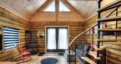 Chalet bois rond avec SPA, piscine et petite plage