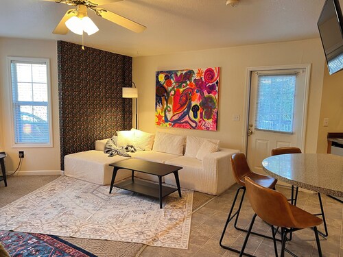 Ladybug Suite at Grey Hawk Bar & Gardens • Kitchen • Pets Welcome!