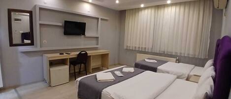 Twin Room, City View | Premium bedding, minibar, desk, laptop workspace