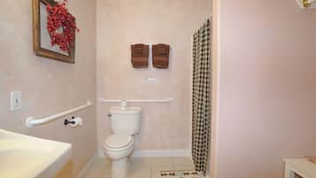 Secadora de cabello, jabón, shampoo, papel de baño
