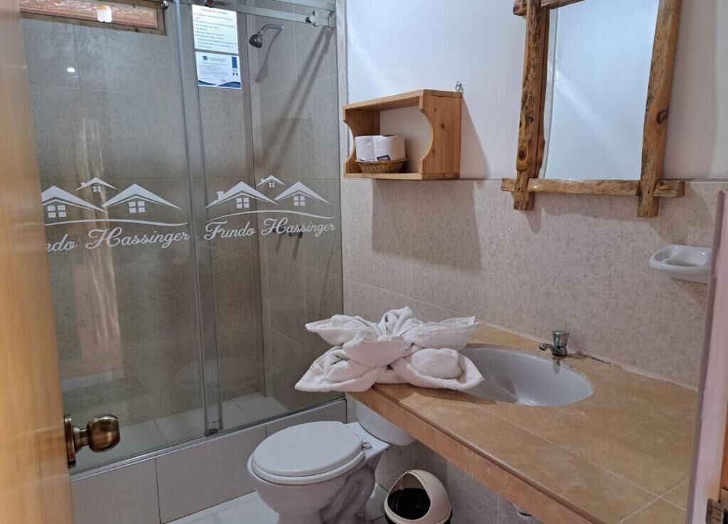 Shower, free toiletries, towels, soap