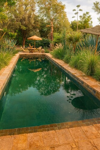 Traditional Moroccan Room by the Pool with Garden, Hammam & Spa Access