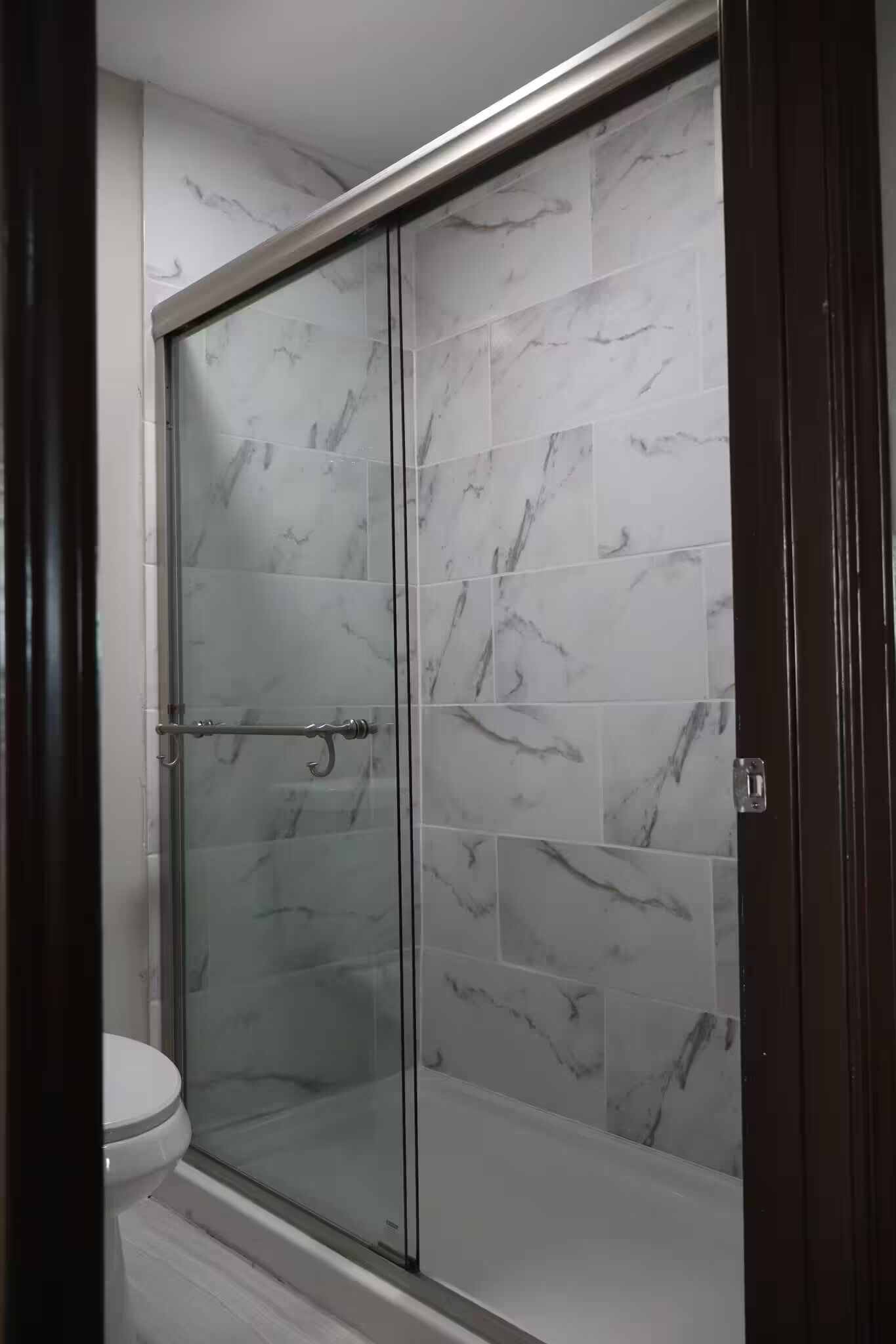 Shower, towels, soap, shampoo
