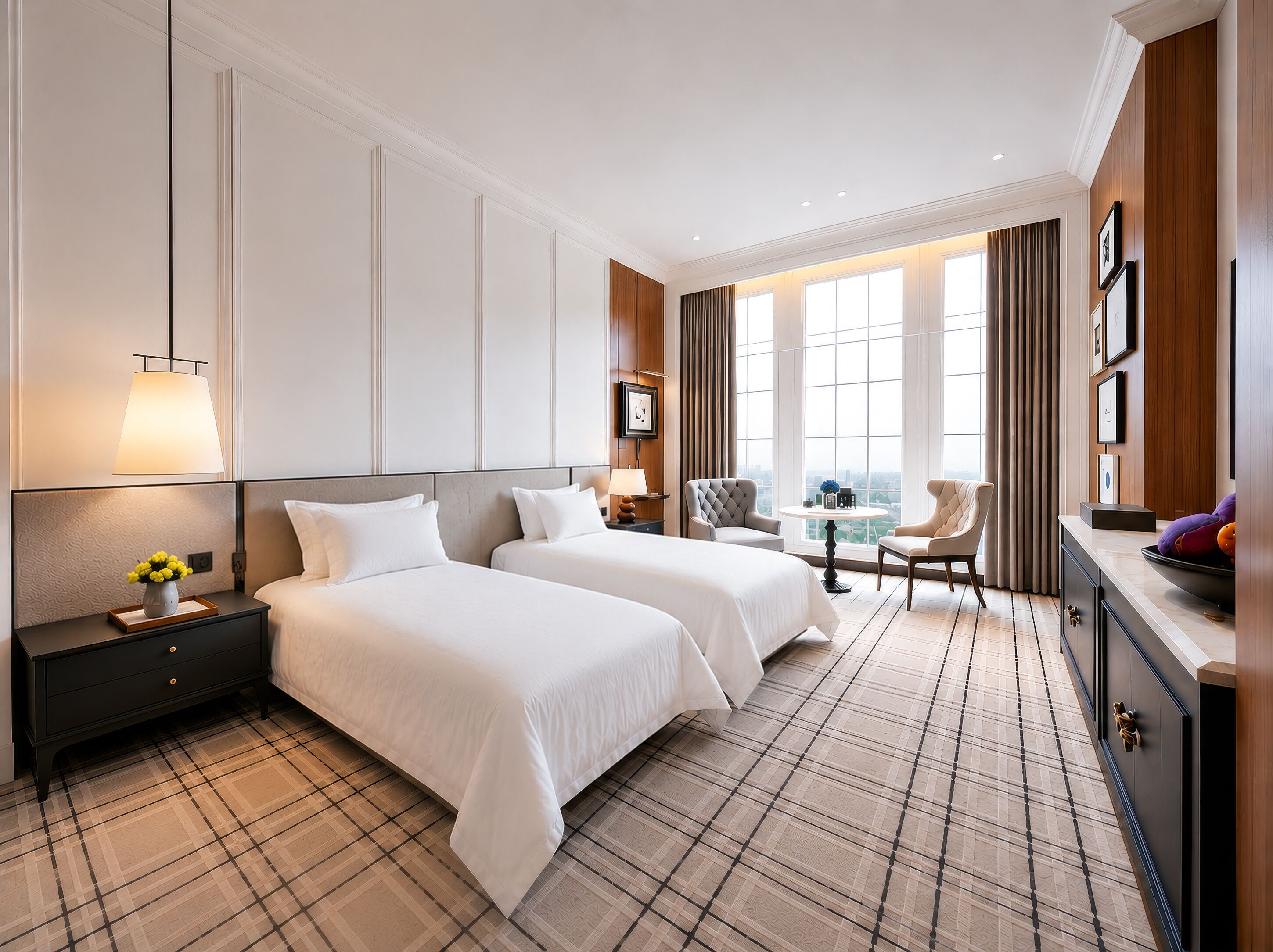 Ropa de cama de alta calidad y minibar 