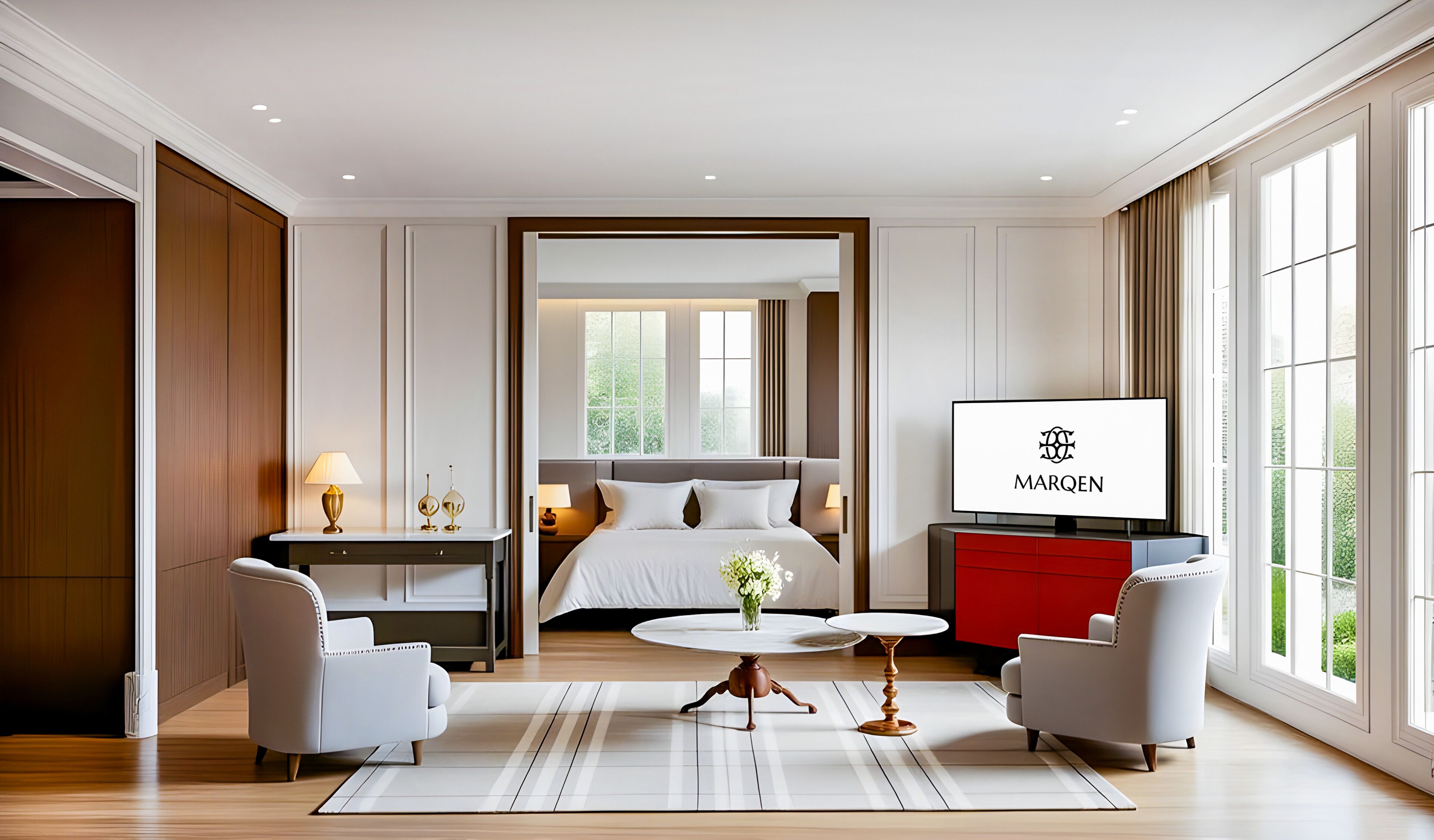 Junior Suite | Living area | 55-inch TV with premium channels