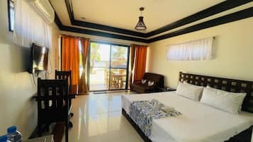 Chambre Simple, balcon, vue mer