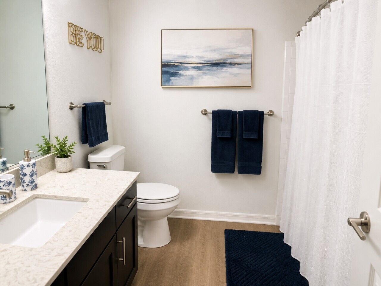 Hair dryer, towels
