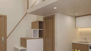 Classic Duplex | Living area | 60-inch Smart TV with digital channels, fireplace