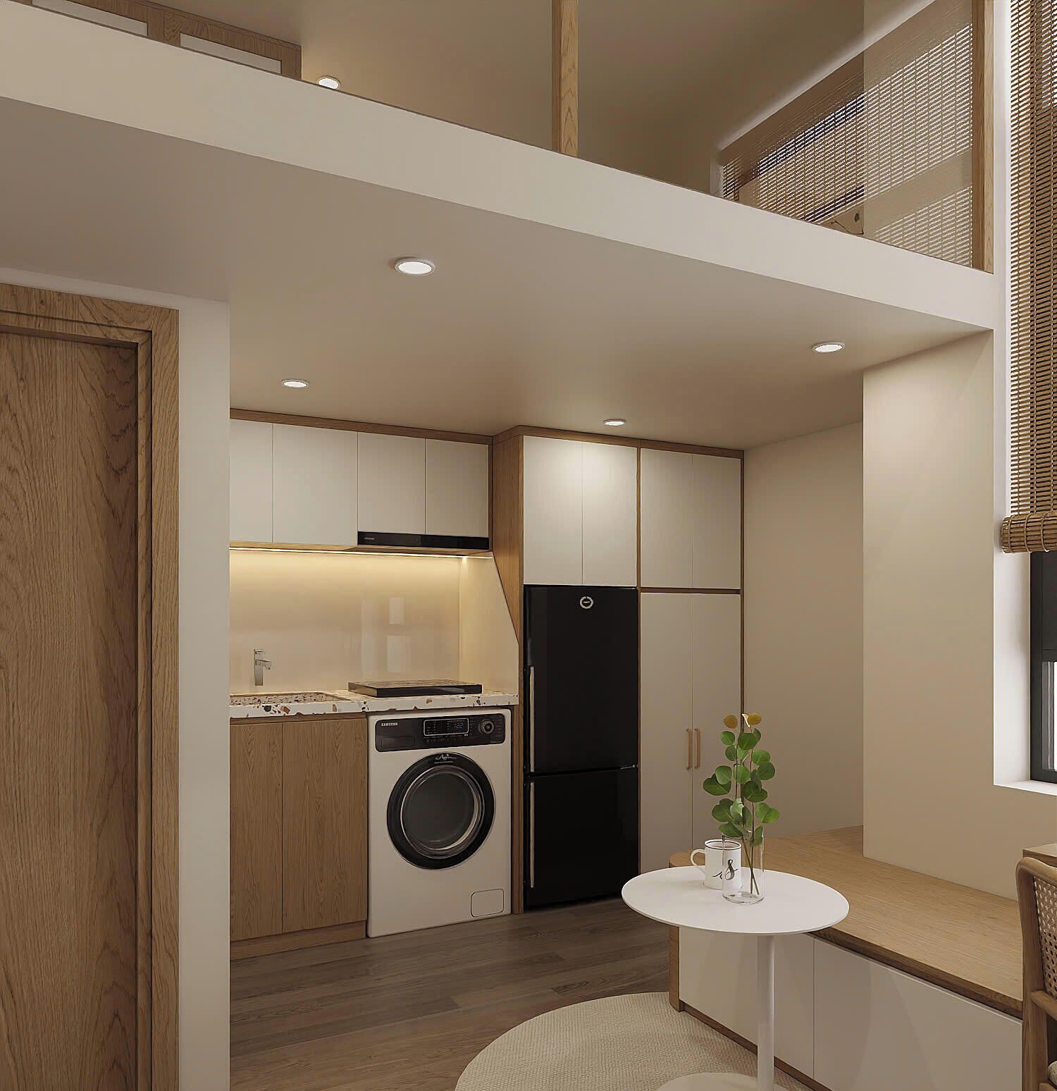 Classic-Maisonette | Wohnbereich | 60-Zoll-Smart-TV mit Digitalempfang, Kamin