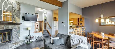 TV, fireplace, video games, books