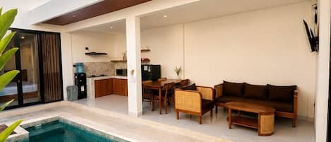 Villa, 2 habitaciones, alberca privada | Terraza o patio