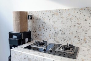 Villa, 2 Bedrooms, Private Pool | Private kitchen | Coffee/tea maker, fridge, microwave, stovetop