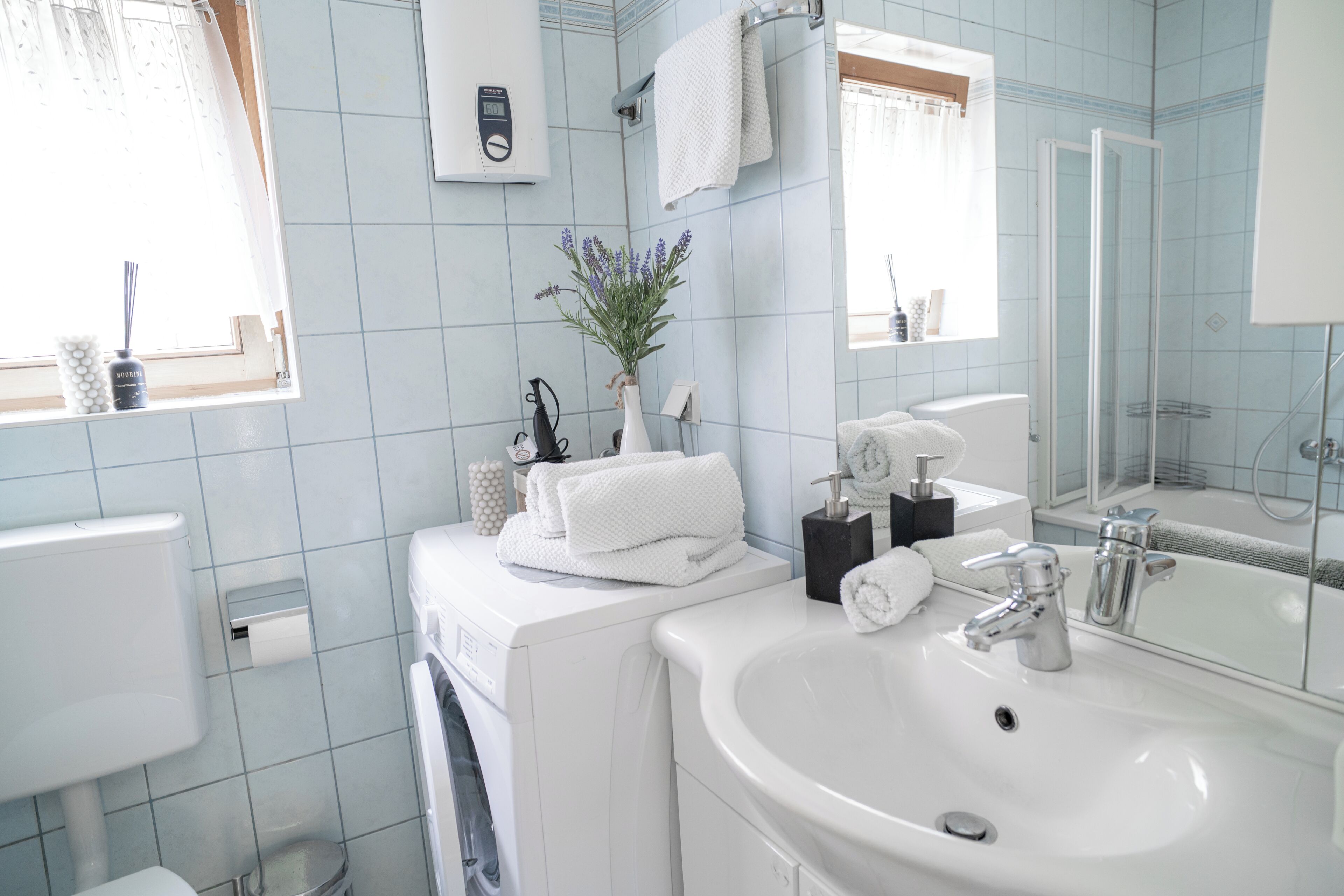 Apartament, 2 dormitoris, balcó | Bany | Assecador de cabells i tovalloles 
