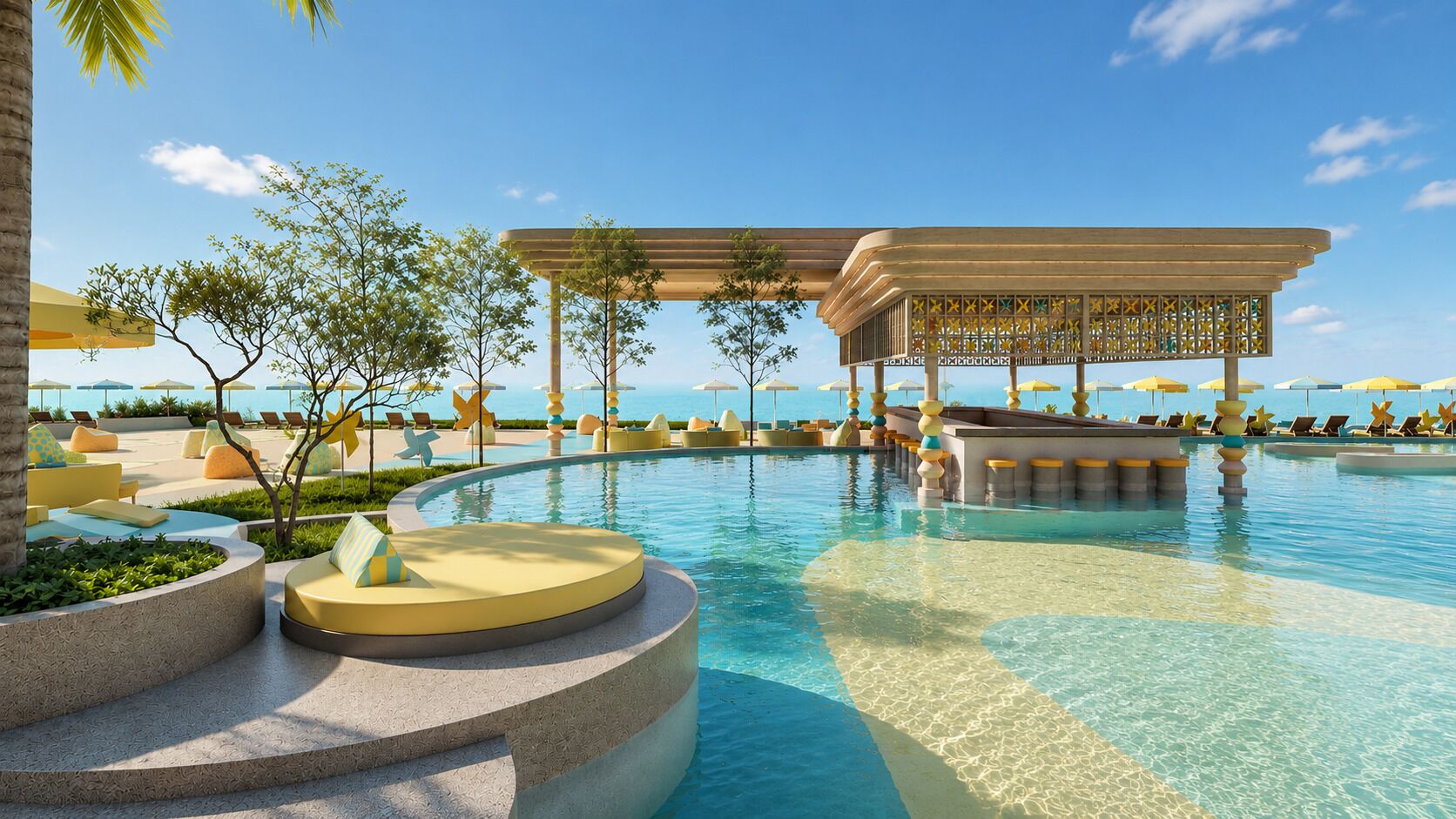 3 outdoor pools
