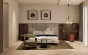 Quarto luxo, vista para o mar | Frigobar, espaço de trabalho para notebook, Wi-Fi de cortesia