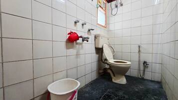 Shower, towels, soap