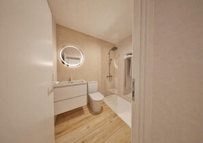 Apartemen, balkon, pemandangan gunung | Kamar mandi