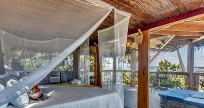 Epic Treehouse Escape with Multi-Level Deck & Hanging Bed in Cottonwood, Texas