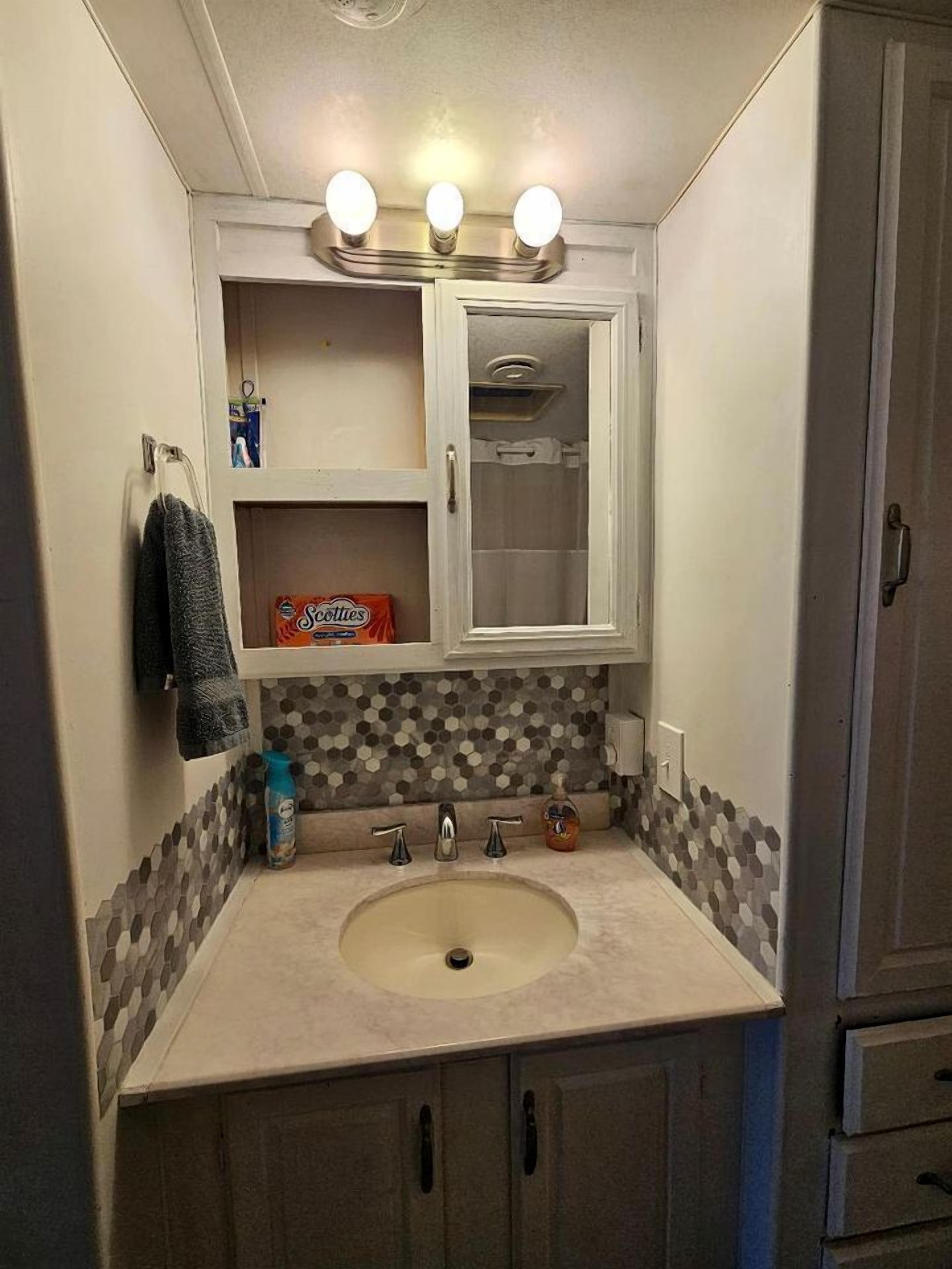 Hair dryer, towels, toilet paper