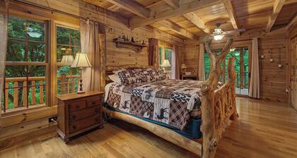 Wheels & Reels 5 bedroom 4 bath cabin on the Caney Fork River in Cullowhee, NC