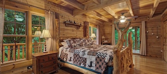 Wheels & Reels 5 bedroom 4 bath cabin on the Caney Fork River in Cullowhee, NC