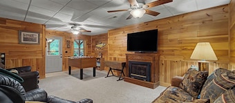 Wheels & Reels 5 bedroom 4 bath cabin on the Caney Fork River in Cullowhee, NC