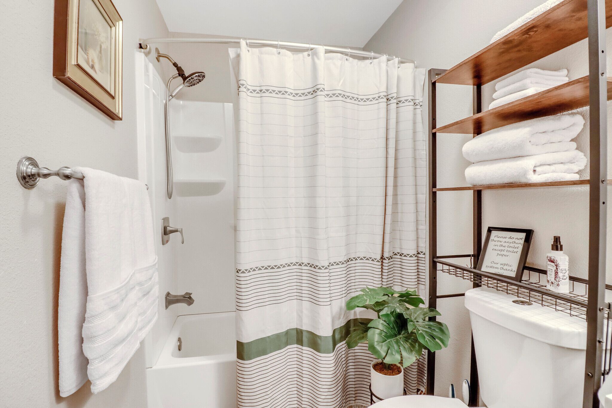 Hair dryer, towels