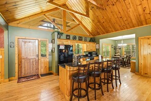 Dining - Riversong Retreat | Pet-Friendly Gatlinburg Cabin with Mountain Views & Game Roo (Sevierville)