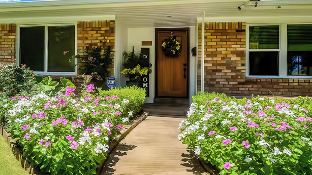 A house with a front porch, a brick facade, and a pathway leading to the front door. - FIFA26 Chic Suite - Near NRG  (Houston)