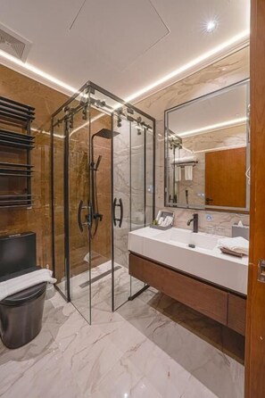 Deluxe Twin kamer, uitzicht op stad | Badkamer | Pantoffels
