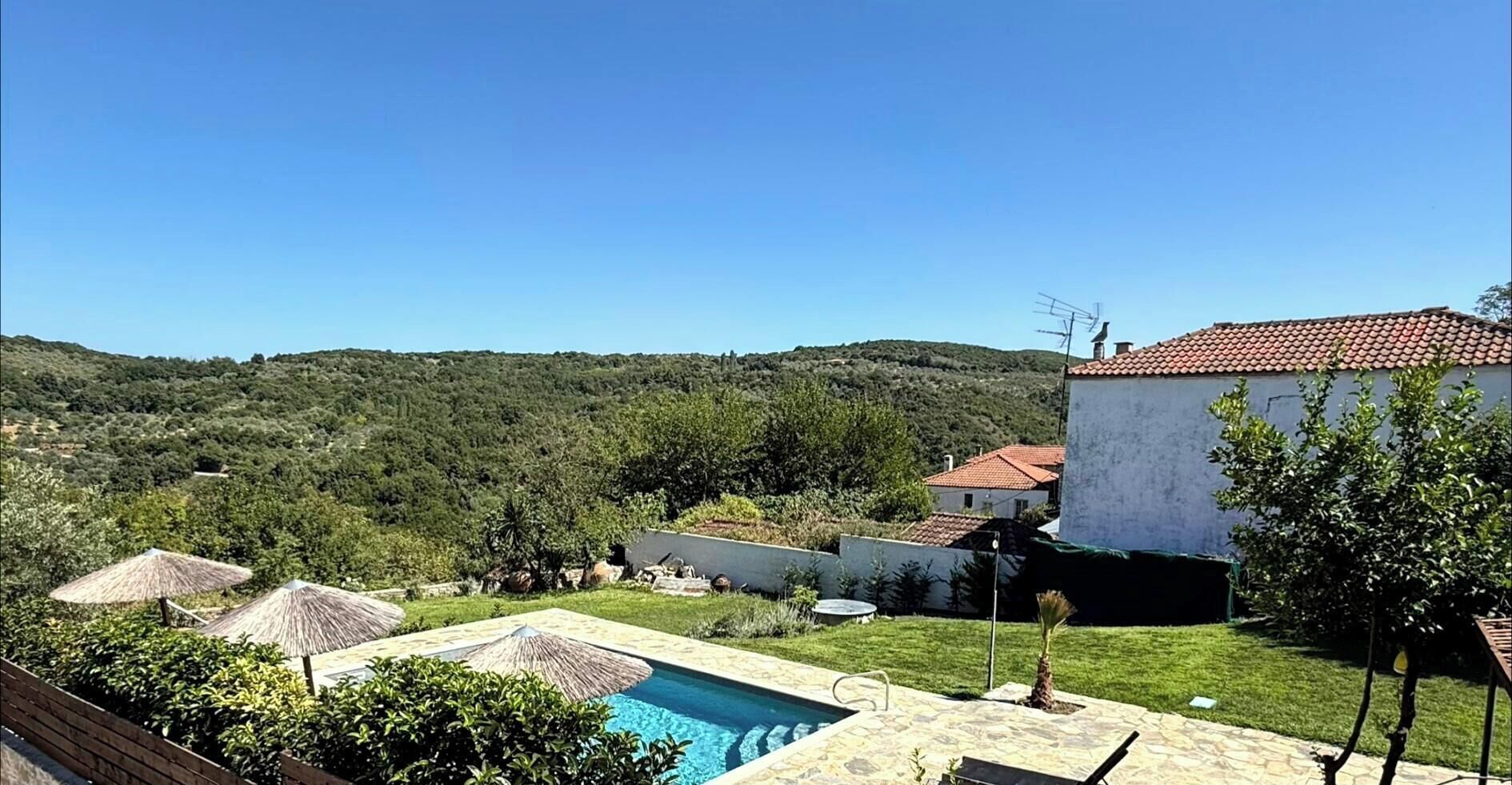Pool. Room 'Tsagarakis Guesthouse & Pool .1' with Mountain & Pool View, Wi-Fi, Air Conditioning