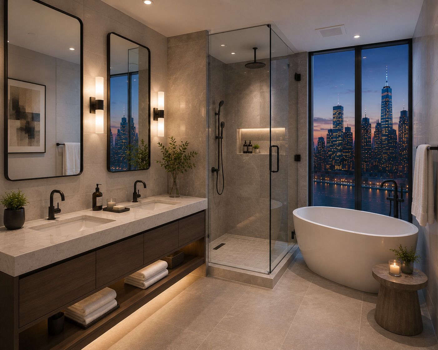 Apartamento, vista para a cidade | Banheiro