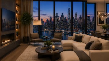 Apartment, City View | Living area