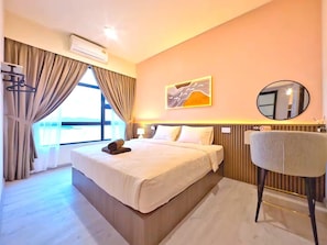 Apartamento, 2 quartos, vista para a cidade | Ferros/tábuas de passar roupa, Wi-Fi de cortesia, roupa de cama