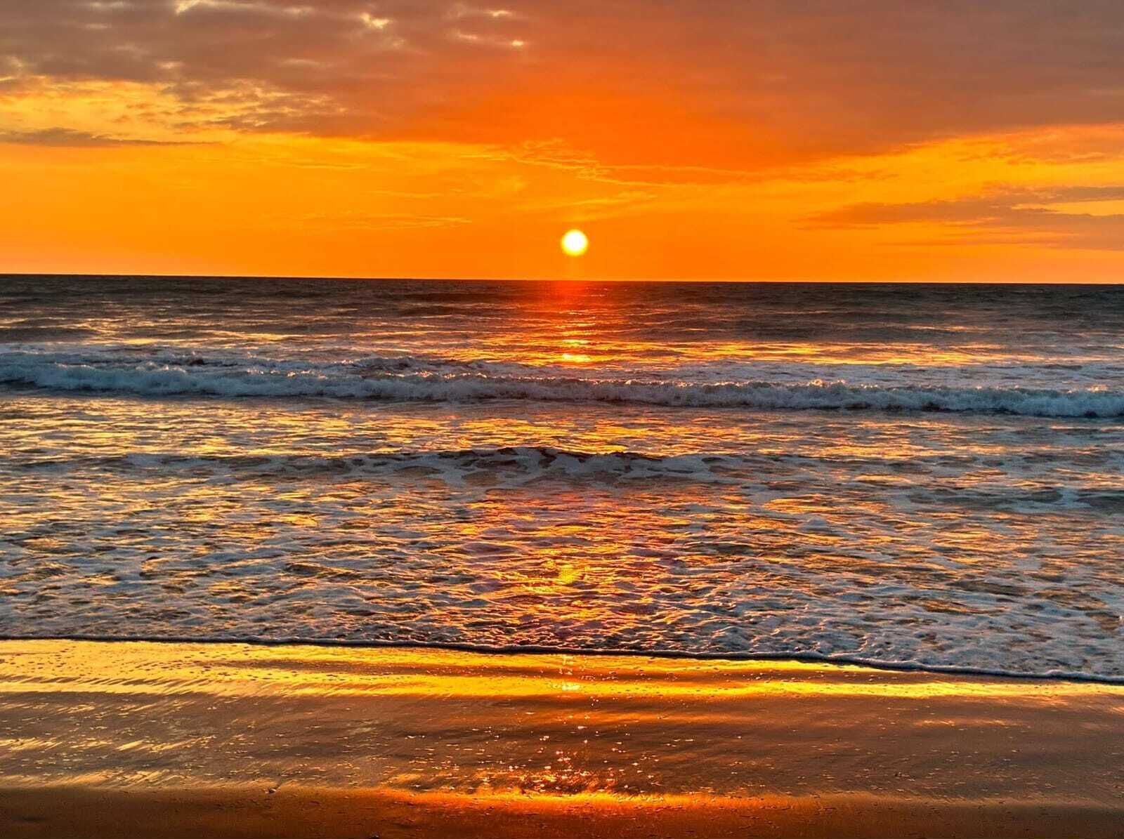 On the beach, white sand