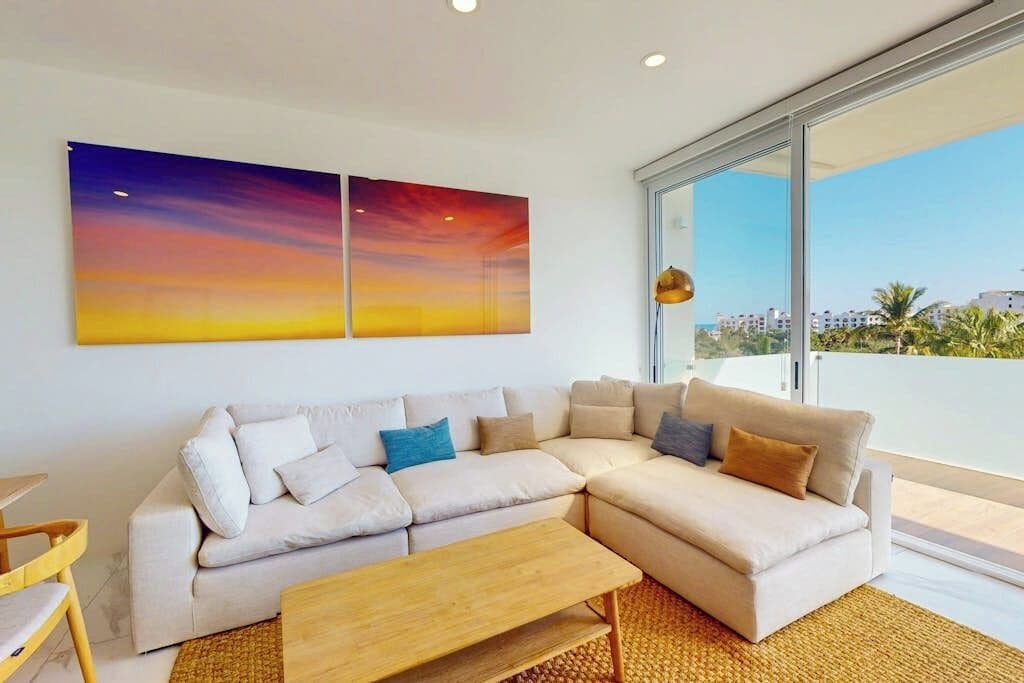 Apartment, Multiple Beds, Balcony, City View (Marea Los Cabos Fragata 401) | Living area