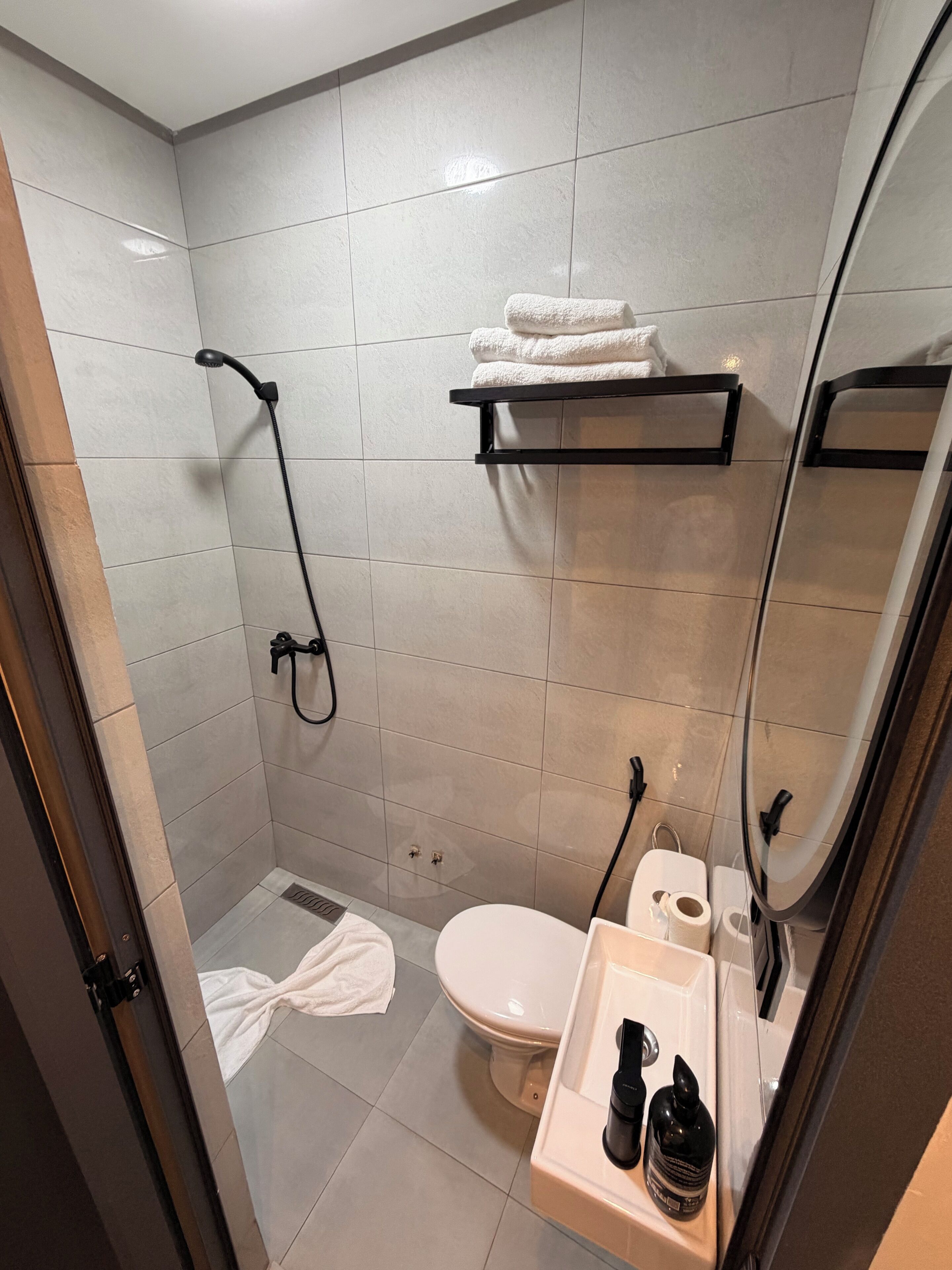 Shower, free toiletries, hair dryer (on request), towels