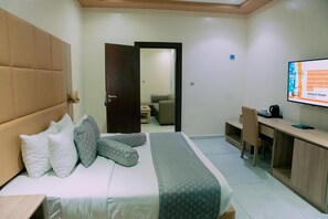 In-room safe, desk, laptop workspace, blackout curtains - OTI Hotel (Benin City)