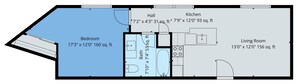 Floor plan - 1 BR King Suite - Freshwater Inn - Bridgman, MI - Unit 3 (Bridgman)