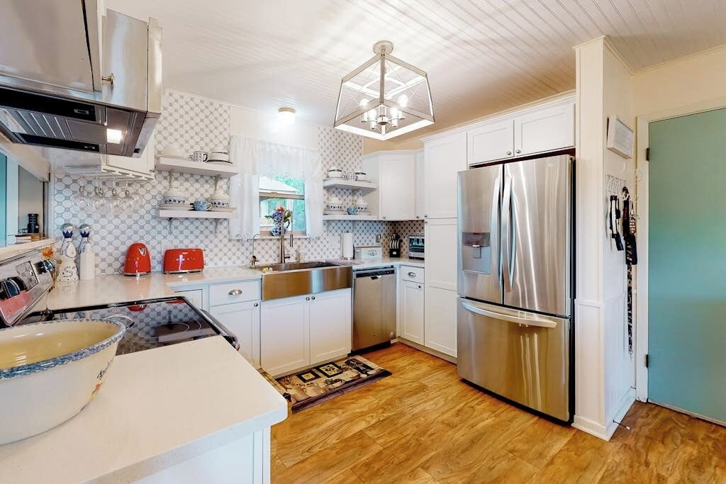 Casa, varias camas, vista al jardín (Suniland Cottage) | Cocina privada