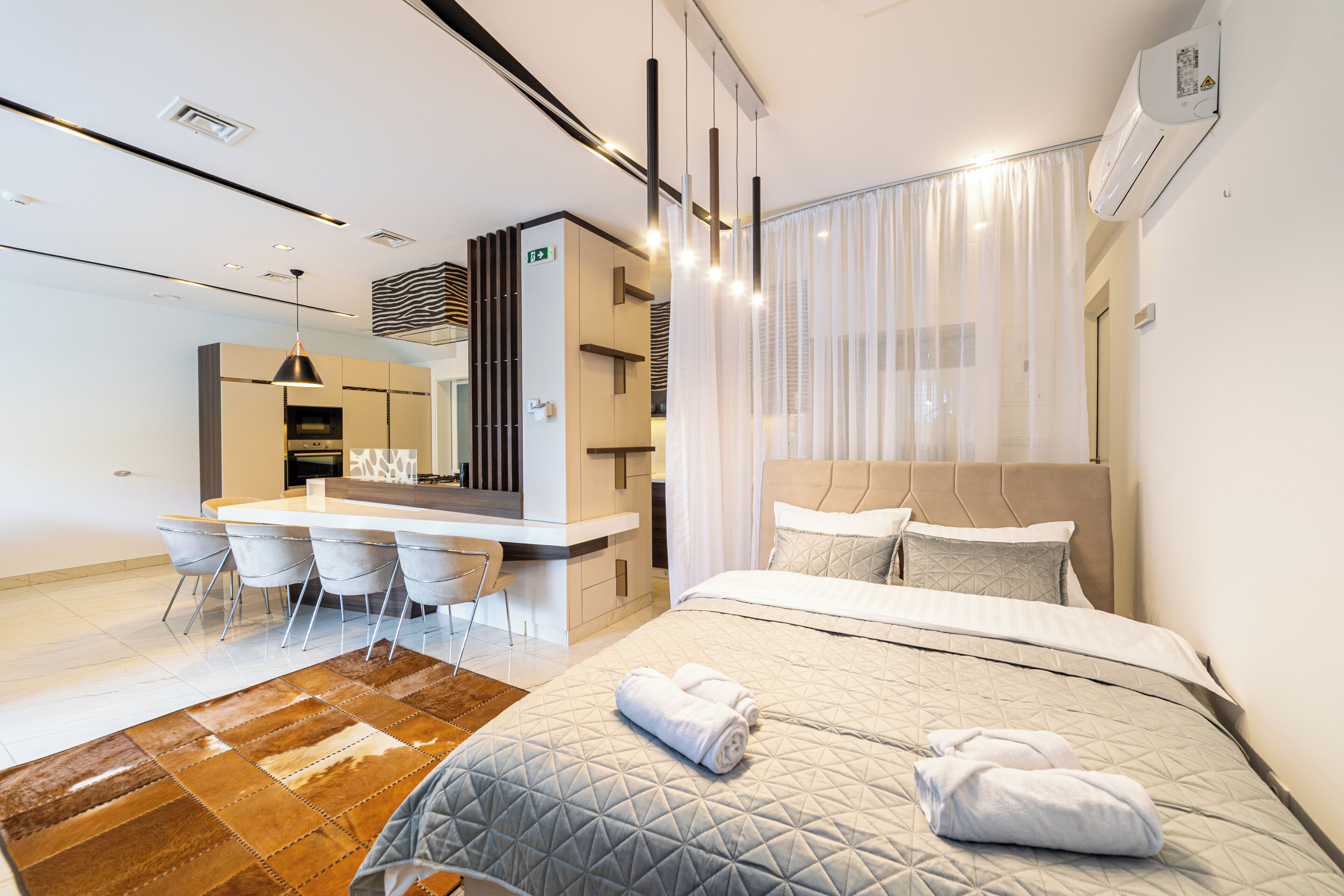 Luxury Duplex, Courtyard View | Desk, laptop workspace, blackout curtains, soundproofing