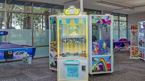 A variety of arcade games including a 'Magic Box' and 'Fun Zone' in a brightly lit indoor space with large windows. - Wyndham Large Luxury 2 Bedroom Suite w/Kitchen Next to Disneyland. Book by 6/29 (Anaheim)