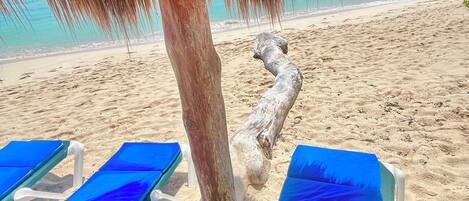Sun-loungers, beach towels