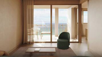 Suite, 1 kingsize bed, balkon, uitzicht op zee