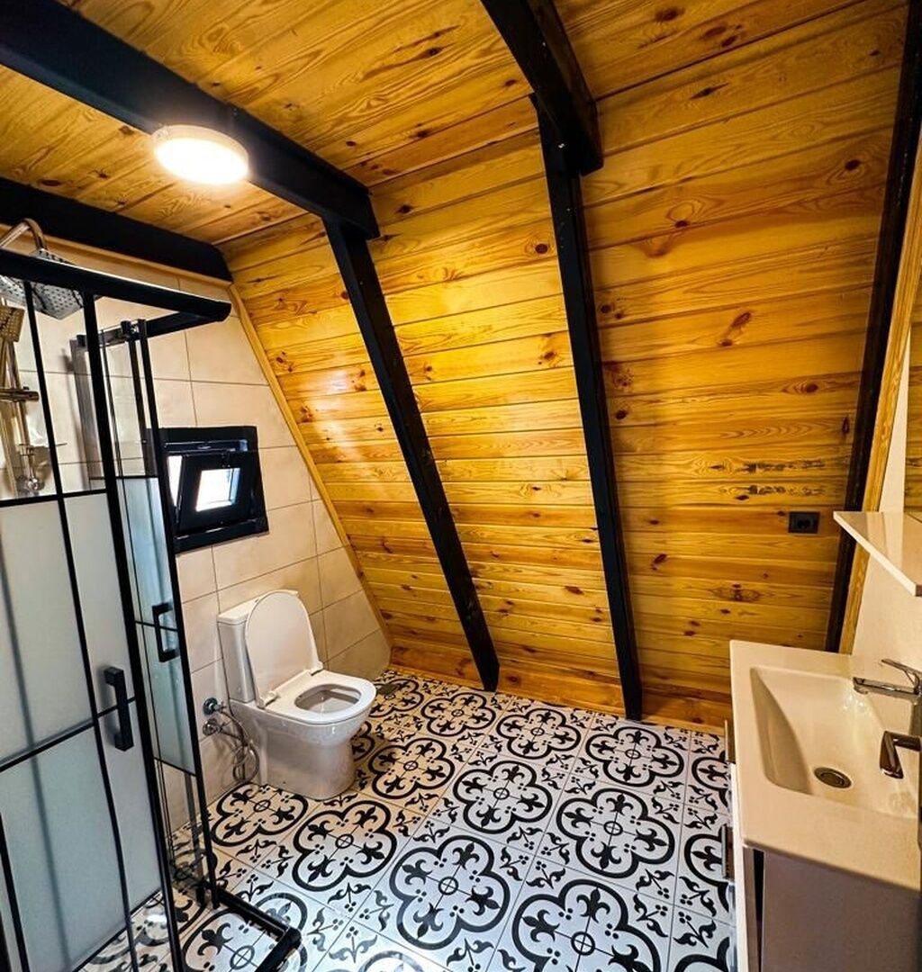 Bungalow, uitzicht op meer | Badkamer